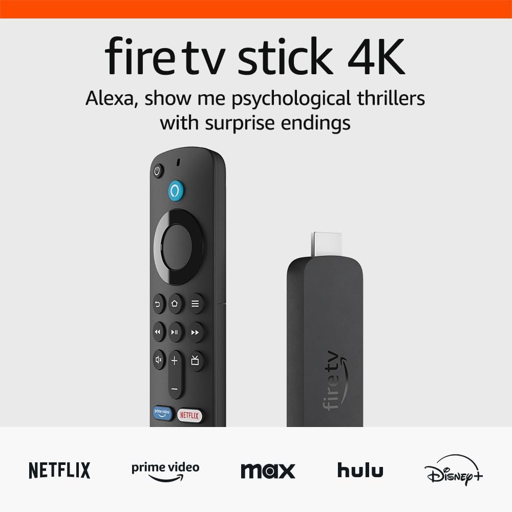 Amazon Fire TV Stick 4K streaming device, more than 1.5 million movies and TV episodes, supports Wi-Fi 6, watch free  live TV