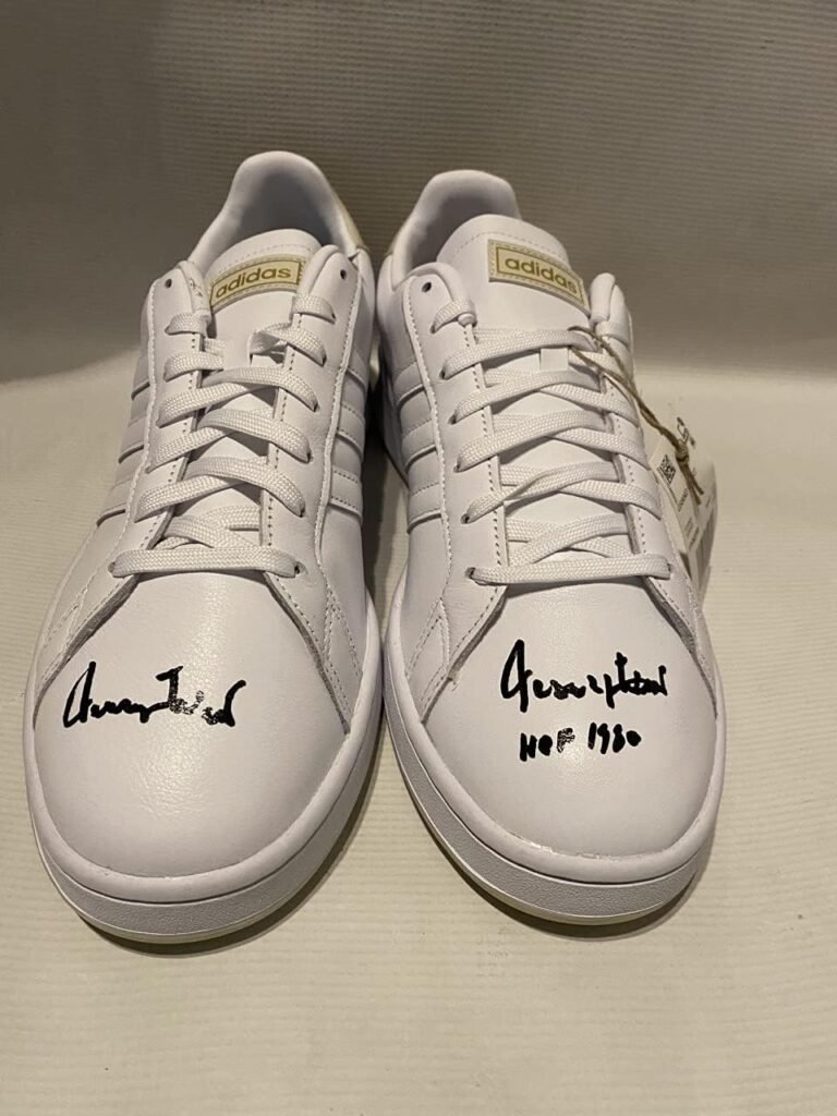 Beckett Authentic Jerry West Signed Basketball Shoes w/Hall of Fame Inscription