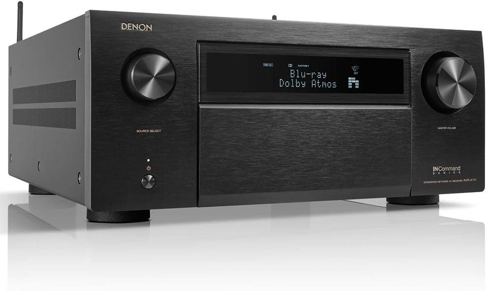 Denon AVR-A1H 15.4-Ch Receiver (150W X 15) - 4K/120 and 8K Home Theater Receiver (2022), Wireless Streaming via Bluetooth, Wi-Fi  HEOS Multi-Room, Dolby Atmos, DTS:X Pro, IMAX Enhanced  Auro 3D