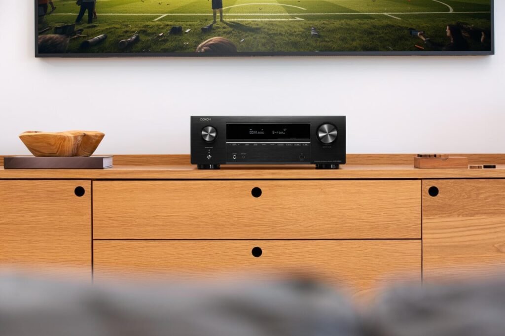 Denon AVR-X1800H 7.2 Channel AV Receiver - 80W/Channel, Wireless Streaming via Built-in HEOS, WiFi,  Bluetooth, Supports Dolby Vision, HDR10+, Dynamic HDR, and Home Automation Systems