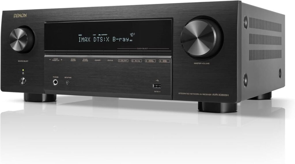 Denon AVR-X3800H 9.4-Ch Receiver - 8K UHD Home Theater AVR (105W X 9) Built-in Bluetooth, Wi-Fi  HEOS Multi-Room Streaming, Dolby Atmos, DTS:X, IMAX Enhanced  Auro 3D