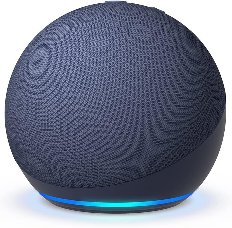 Echo Dot (5th Gen) Deep Sea Blue with Battery Base