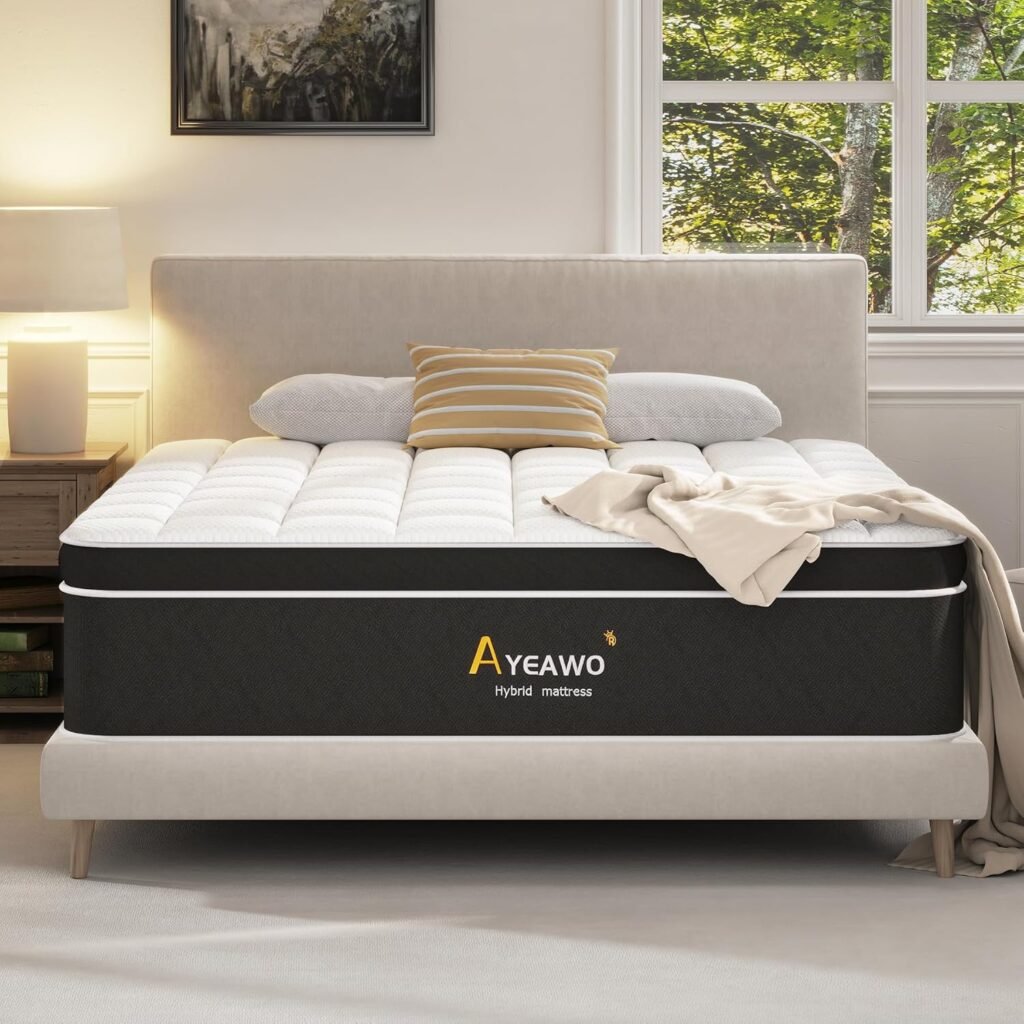 Full Size Mattress, 12 Inch Full Bed Mattress in a Box, Hybrid Mattress Full Size with Memory Foam and Individual Support Spring, Pressure Relief and Motion Isolation, Breathable  Cooling Feel