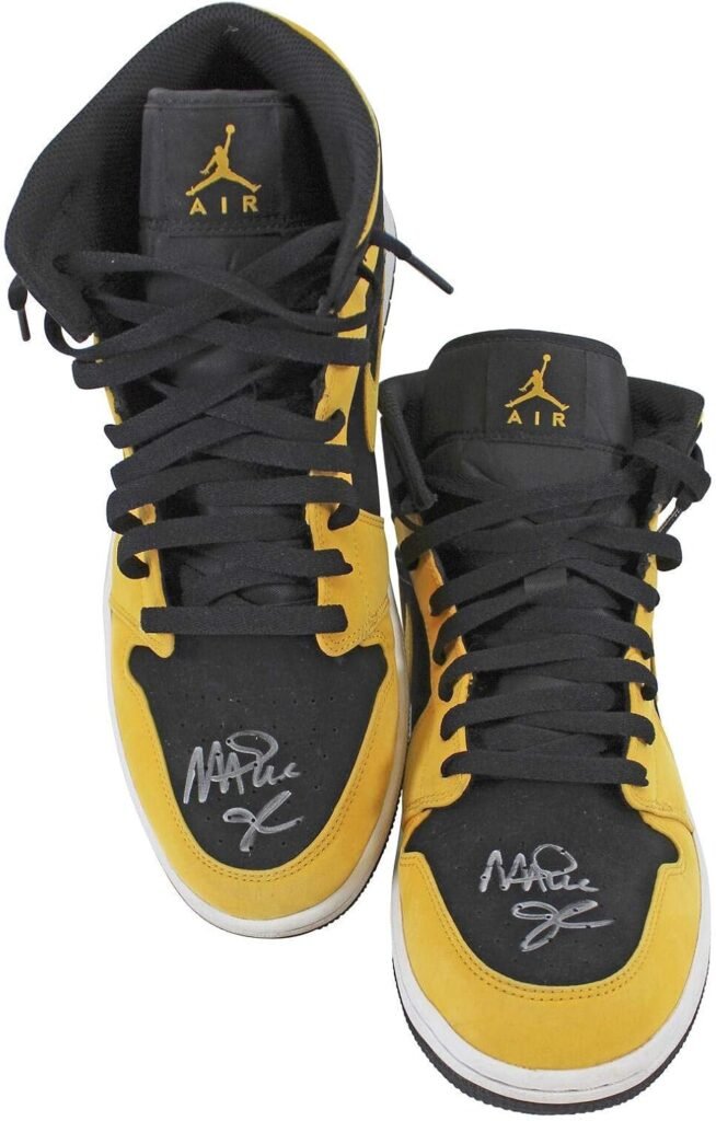 Lakers Magic Johnson Signed 2018 Nike Air Jordan 1 Mid Size 10 Shoes w/Box BAS - Autographed NBA Sneakers