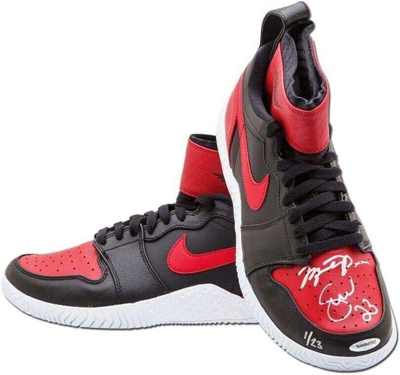 Michael Jordan Serena Williams Dual Signed Nike Court Flare Shoes Bulls #/23 UDA - Autographed NBA Sneakers