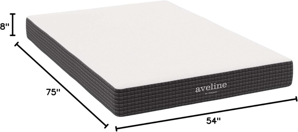 Modway Aveline Gel Infused Memory Mattress with CertiPUR-US Certified Foam, Full, White