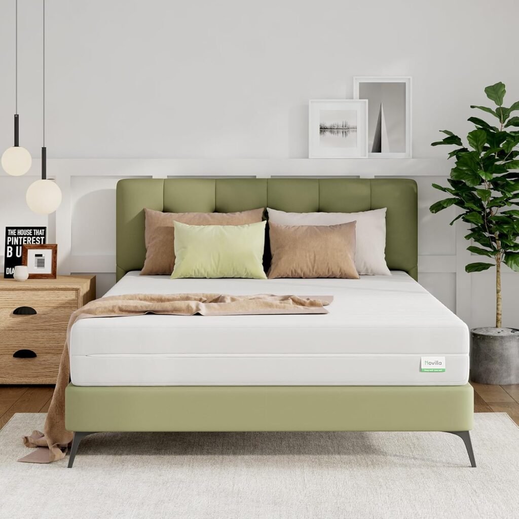 Novilla Queen Size Mattress, 8 Inch Foam Mattress in a Box, Double Side Sleep Queen Mattress with Breathable Fabric Cover for Back  Side Sleeper, Flippable Mattress with Tight Top