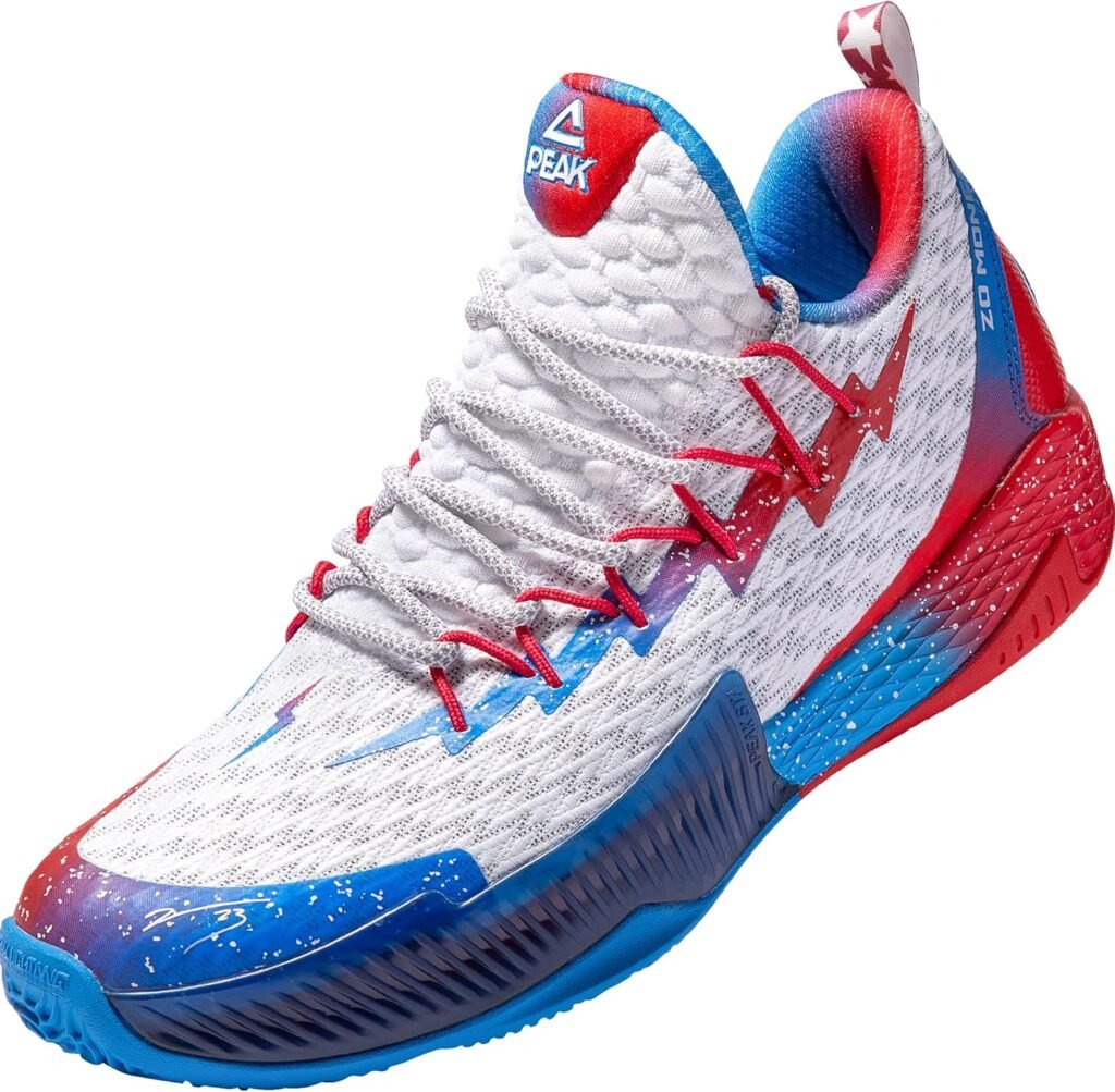 PEAK Mens Sneakers, Lou Williams Lightning Sport Shoes for Basketball, Running, Walking