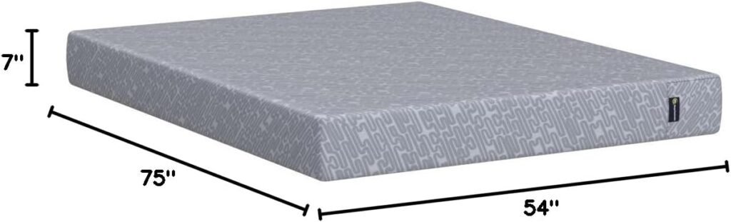 Serta - 7 inch Cooling Gel Memory Foam Mattress, Queen Size, Medium-Firm, Supportive, CertiPur-US Certified, 100-Night Trial, for Ewe - Grey