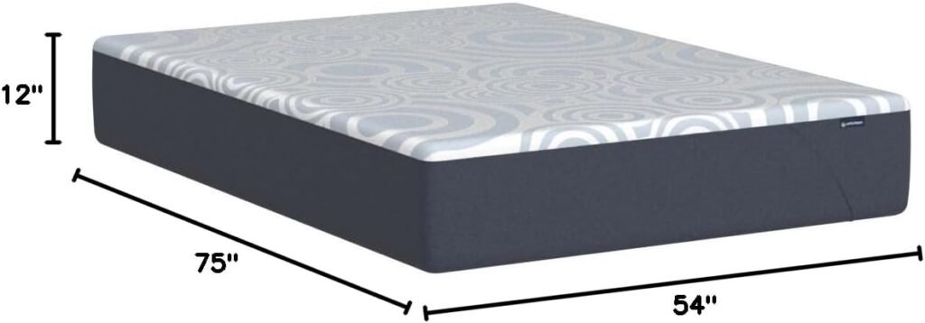 Serta Perfect Sleeper 10 Inch Full Gel Memory Foam Mattress, Medium Firm, USA Built, 100-Night Trial, CertiPUR-US Certified - Nestled Night, Blue/White