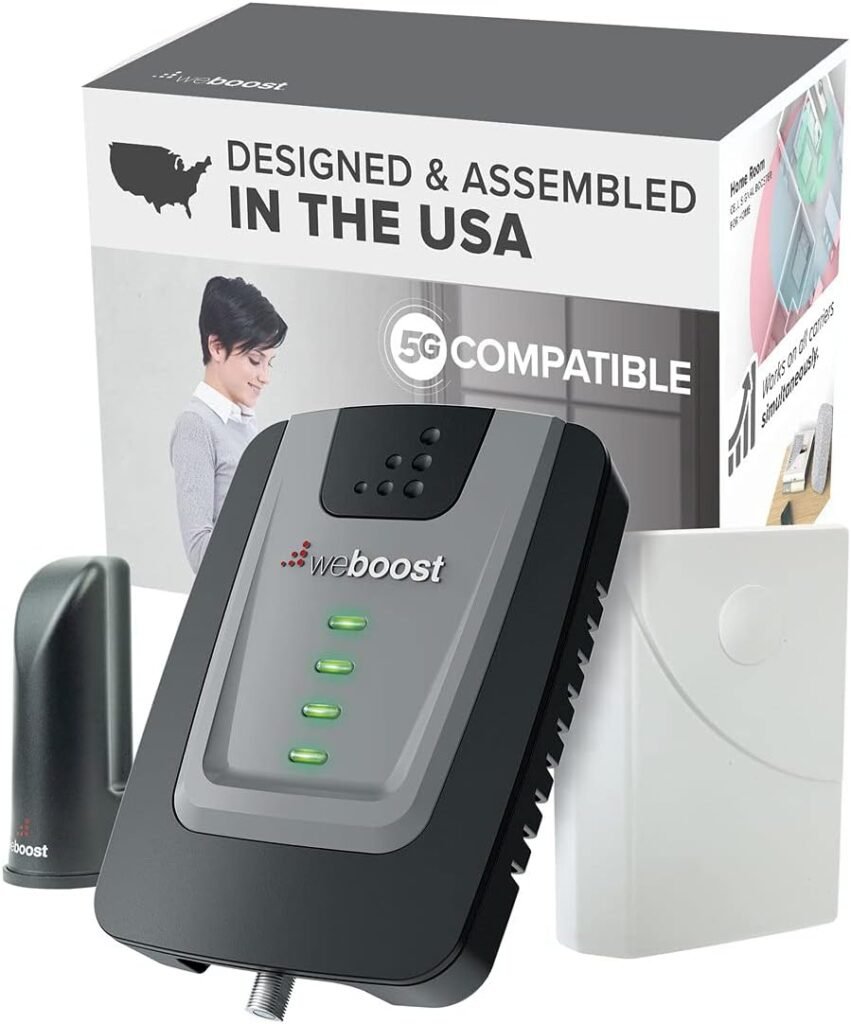 weBoost Home Room - Cell Phone Signal Booster | Boosts 4G LTE  5G for all U.S. Networks  Carriers - Verizon, ATT, T-Mobile  more | Made in the U.S. | FCC Approved (model 472120)